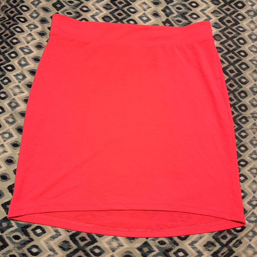Neon pink skirt